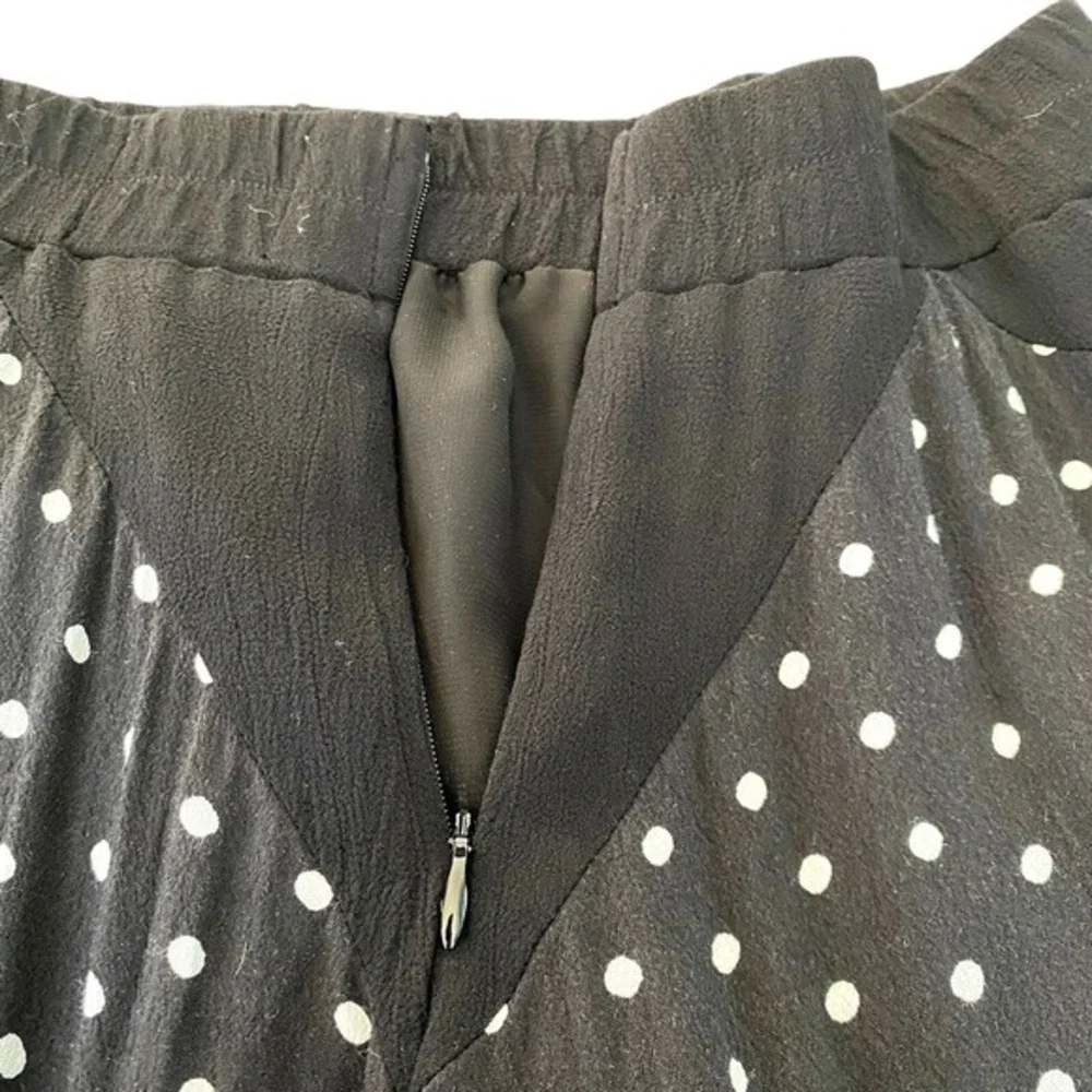 Anthropologie Maeve Patchwork Midi Skirt Women XS Black Floral Polka Dot Dreamer - Picture 3 of 7